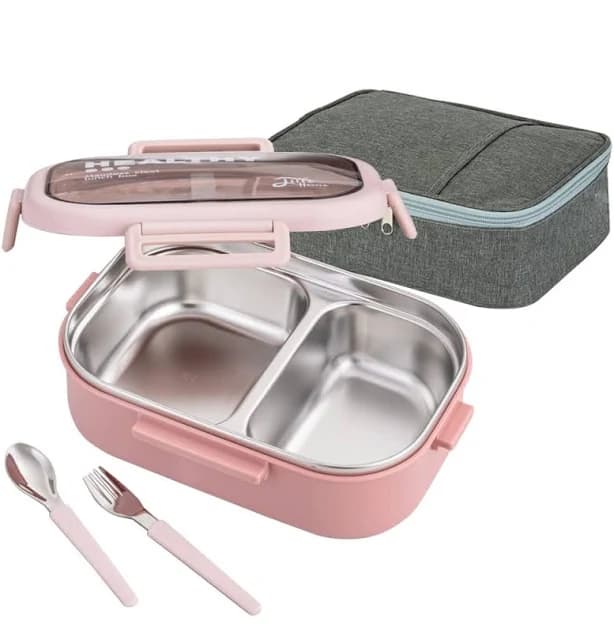 Lille Home 28oz Leakproof 2-Compartment Bento Lunch Box