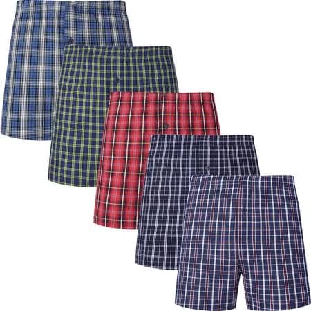 Onimisc Men's Underwear 100% Cotton Boxer Shorts Classic Plaid Woven Boxers for Men's