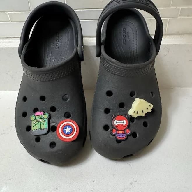 Crocs Classic Black Comfort Clog W/jibbitz Size C12