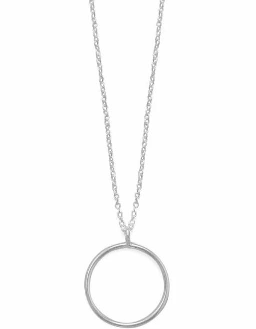 Sterling Silver Circle Pendant Necklace