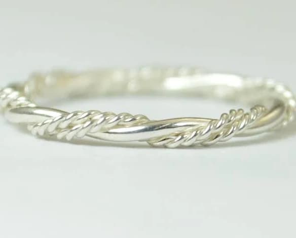 Twisted Sterling Silver Rope Stacking Ring