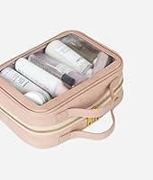 Amazon.com: FAWN DESIGN The Toiletry Case, Hanging Travel Toiletry Bag for Women, 2 Compartments, Premium Matte Faux Leather Clear Toiletry Bag, Zippered Large Toiletry Bag, Easy to Clean, 9.5 x 3.5 x