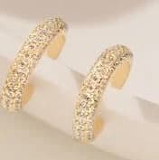 Minimalist Pave Diamond Cuff Earrings