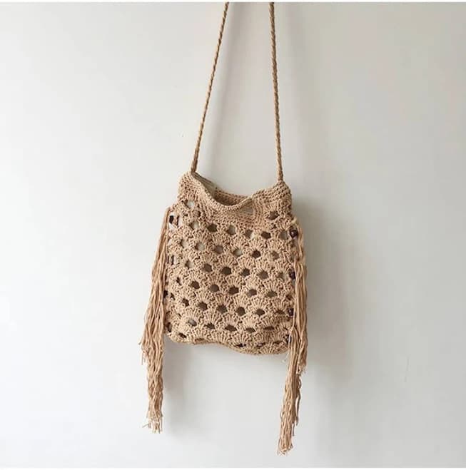 Elena Retro Cotton Crochet Shoulder Bag