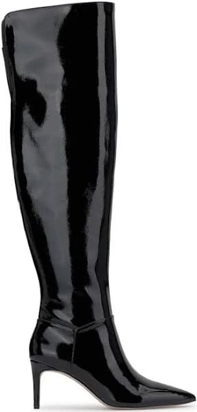 Verity Stiletto Boot in Black Patent - 5 Wide