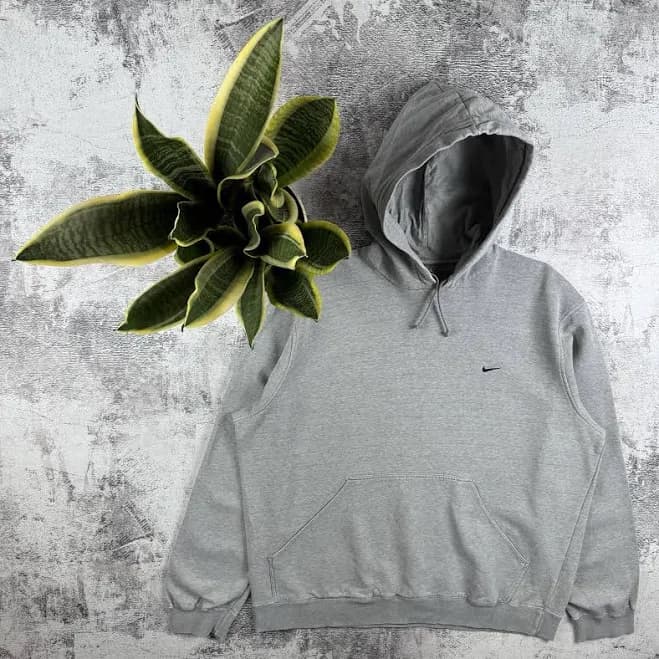 Vintage Nike Swoosh Distressed Y2k 90s 00s Grey Sweatshirt M Hoodie