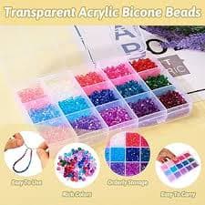 Amazon.com: Elecrelive 2250pcs Bicone Acrylic Beads 4mm Faceted Crystal 15 Colors Transparent Bicone Spacer Beads for DIY Jewelry Making Bracelet Necklace Earring