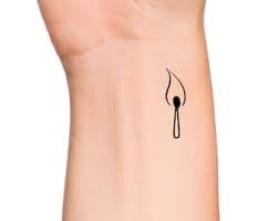 Lit Match Temporary Tattoo / Fire Tattoo - Etsy