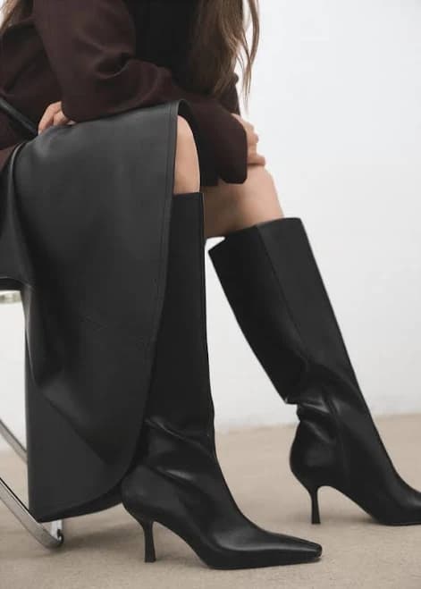 MANGO Women's Knee High Stiletto Boots