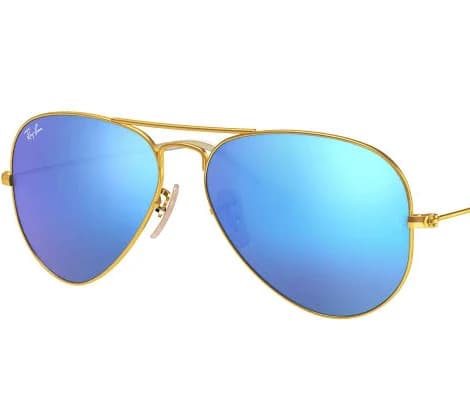Ray-Ban RB3025 AVIATOR LARGE METAL - 112/17 Gold / Blue Flash Lens - size: 58