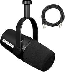Amazon.com: Shure MV7X XLR Podcast Microphone with XLR Cable - Dynamic Mic for Podcasting & Vocal Recording, Voice-Isolating Technology, All Metal Construction, Mic Stand Compatible, Optimized Frequency - Black : Musical Instruments