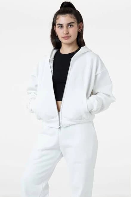Los Angeles Apparel Women's Cropped Heavy Fleece Hoodie