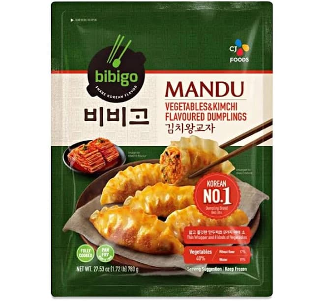 Bibigo Kimchi Mandu Vegetables and Kimchi Dumplings