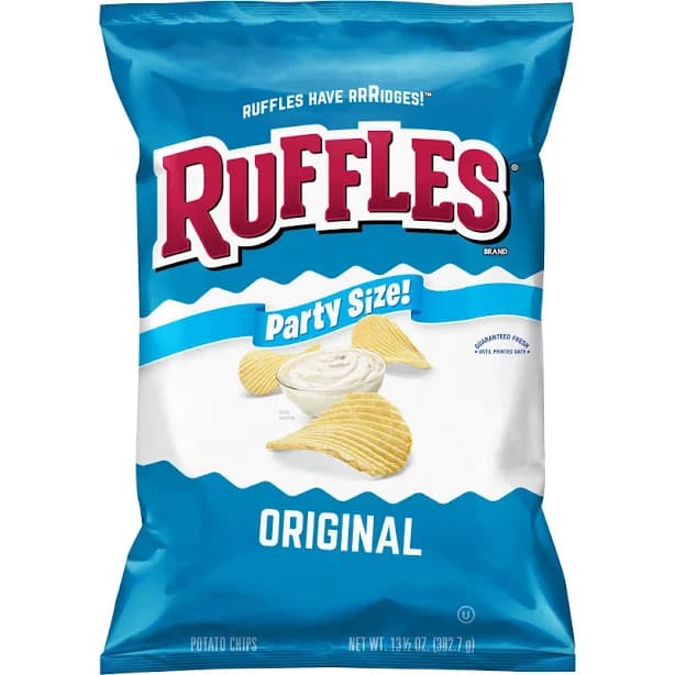 Frito Lay Ruffles Original Party Size Potato Chips