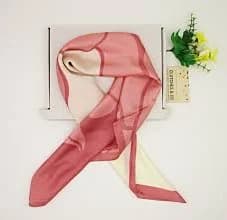 Pink Cream Floral Satin Scarf: Elegant Silky Headscarf, Neck Scarf