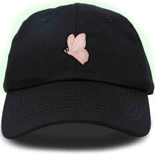 Dalix Moth Embroidered Cotton Baseball Cap