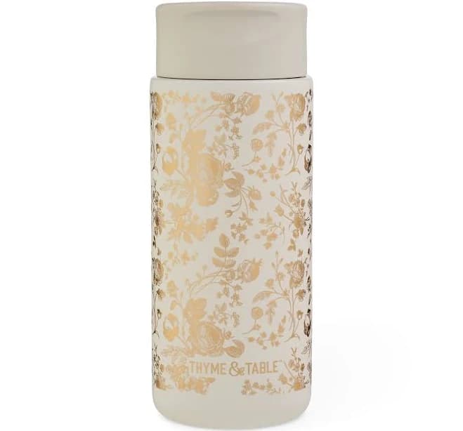 Thyme & Table 22oz Blue Floral Coffee Tumbler