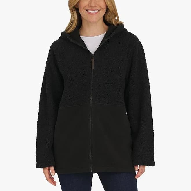 Lands' End Women's Fleece- Bonded Sherpa Hoodie