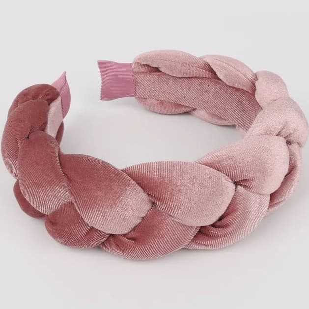 Wide Velvet Braided Headband