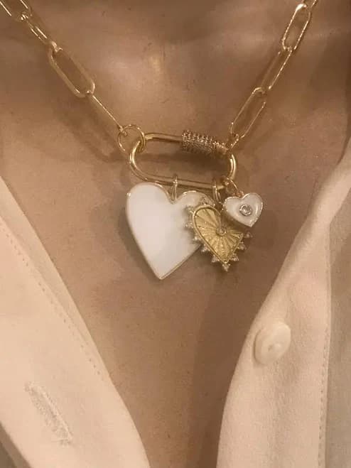 Open Link Chain Necklace with Charms