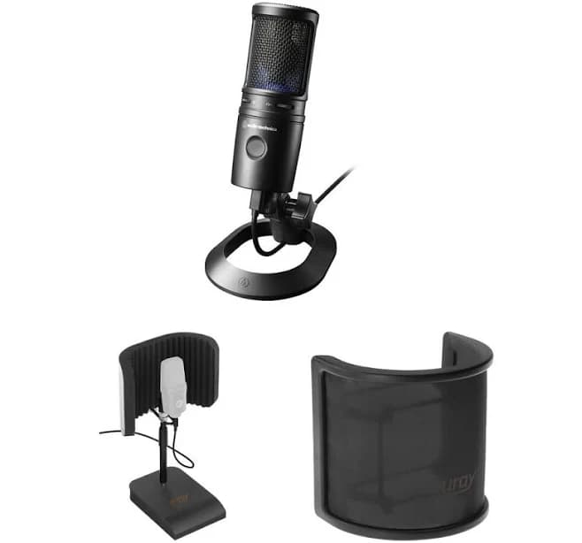 Audio-Technica AT2020USB-X Desktop Value Kit with Reflection Filter and Pop Screen