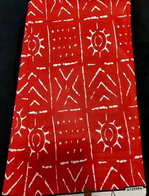 Luxury Red and White Tribal Ankara Fabric