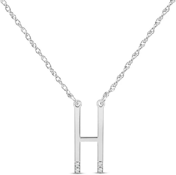 Diamond Four-Stone 1/20 ct tw Block Initial Necklace