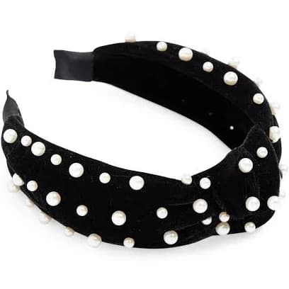Shiraleah Velvet and Pearls Knotted Headband