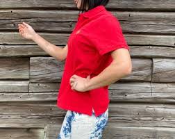 Vintage LUKE SPORTS Red Polo Sweatshirt - Size L - Etsy
