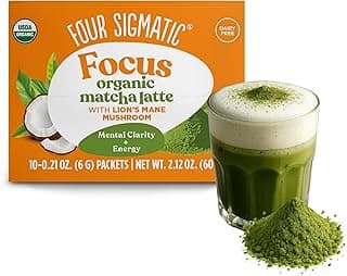 Four Sigmatic Mix Lions Mane Organic 10 Count , Matcha Latte, 2.12 Ounce