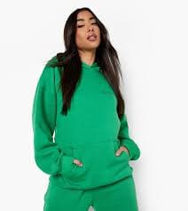 Buy Boohoo Design Studio Text Print Oversized Hoodie In Green | 6thStreet Kuwait
