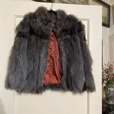 Rabbit fur coat 100% Greys and browns Lining... | Depop