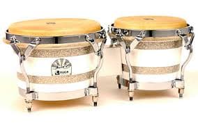Bongo Drums De Rosa BOG0708-DB Deluxe Bongo W/Standard Drum Key - Dark Brown Bongo Drums For Kids