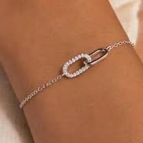 Caitlyn Minimalist Dainty Pave Link Chain Bracelet