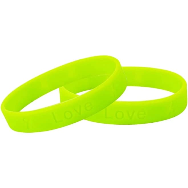 10 Lime Green Awareness Silicone Bracelet Wristbands - Wholesale Bulk Premium Quality - Fundraising For A Cause