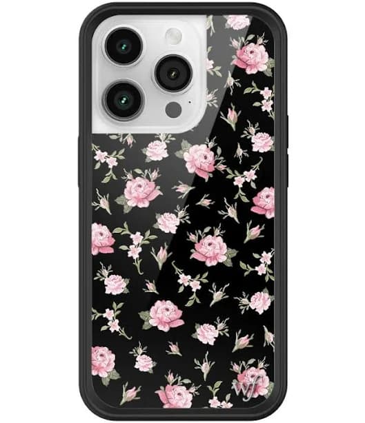 Wildflower Black and Pink Floral iPhone Case