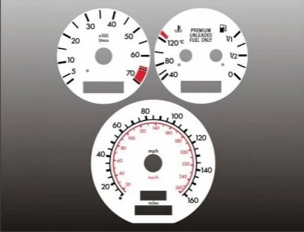 1994-1995 Mercedes C280 W202 White Face Gauges | 9495MC408 | WhiteGauges.net | White | Plastic | Lifetime Warranty | United States
