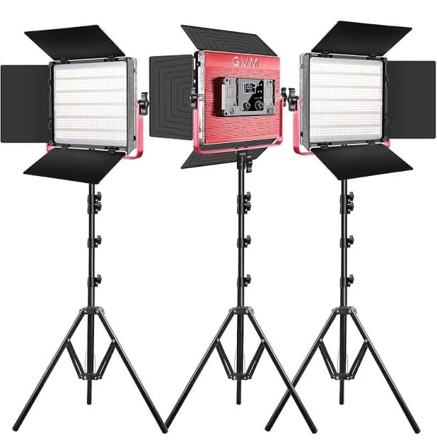 GVM 1200D RGB LED Light Panel 3-Light Kit