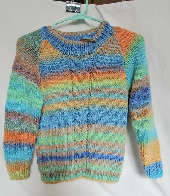 Knit Child Long Sleeve Cable Sweater