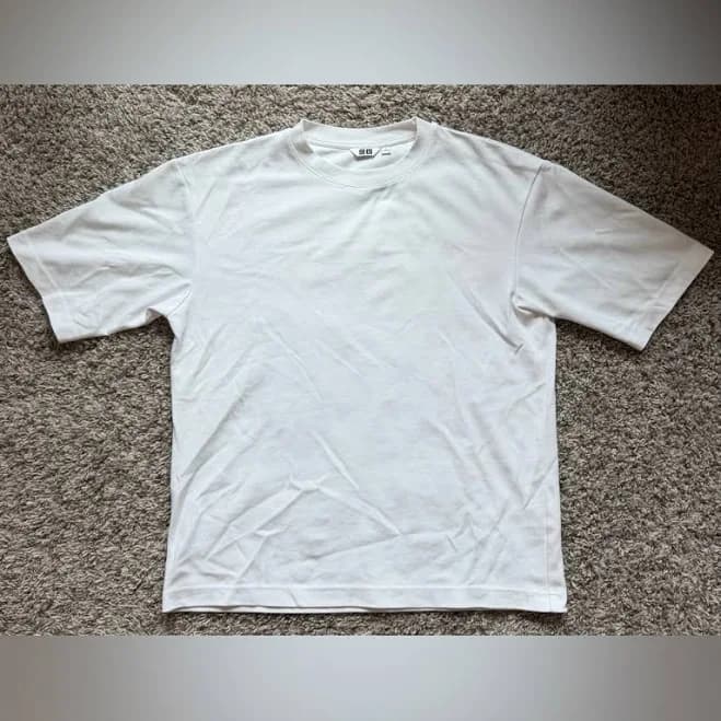Uniqlo Shirts | Uniqlo “Airism Cotton Oversized T-Shirt” Half-Sleeve White Small New W/O Tags | Color: White | Size: S | Jimmybuckets05's Closet