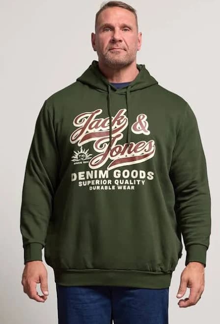 Jack & Jones logo 2 Plus Size Hoodie men
