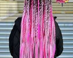 Ombre Brown to Pink Dreadlock Extensions: Synthetic Boho Dreads and Braids, Double & Single Ended - Etsy Israel
