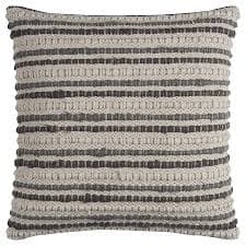 Rizzy Home Poly filled pillow 20-in x 20-in Grey/Natural Indoor Decorative Pillow T11560 at Lowes.com
