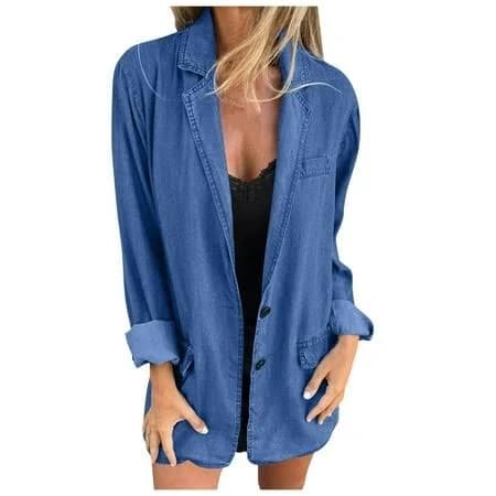 Women's Breathable Comfortable Long Sleeve Denim Jacket