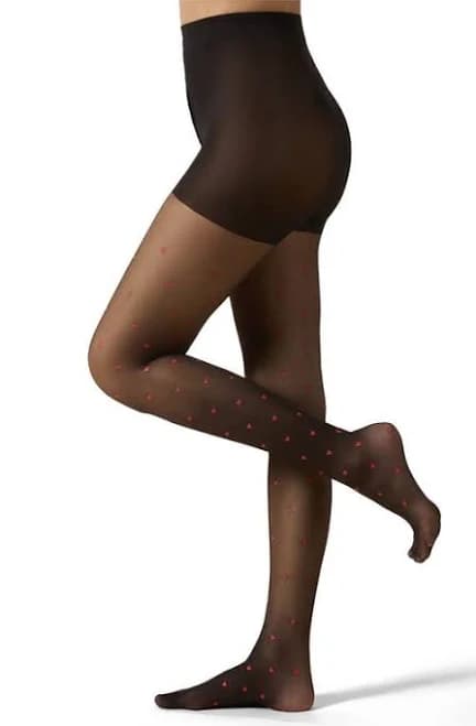 MeMoi Women's Mini Heart Sheer Nylon Tights