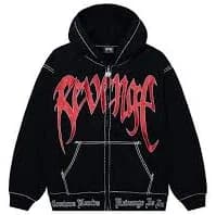Revenge Women's Contrast Embroidered Zip Hoodie