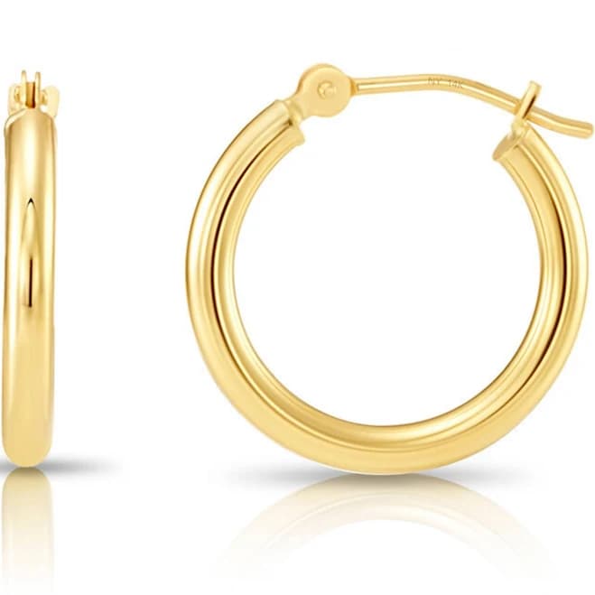 14k Gold Classic Hoop Earrings