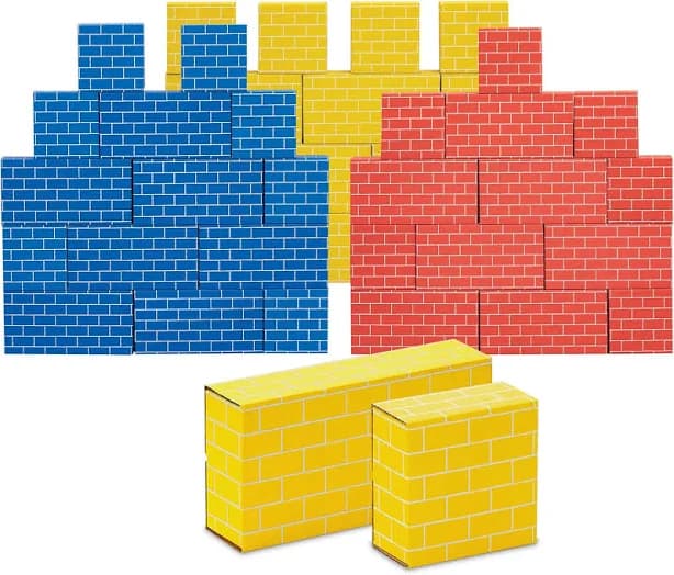 At Play Heavy Duty Jumbo Cardboard Building Blocks, 40 Pack, Large And