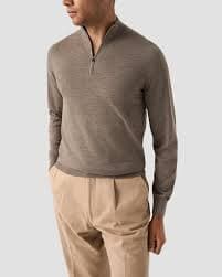 Fine Knit Half Zip Polo - Eton