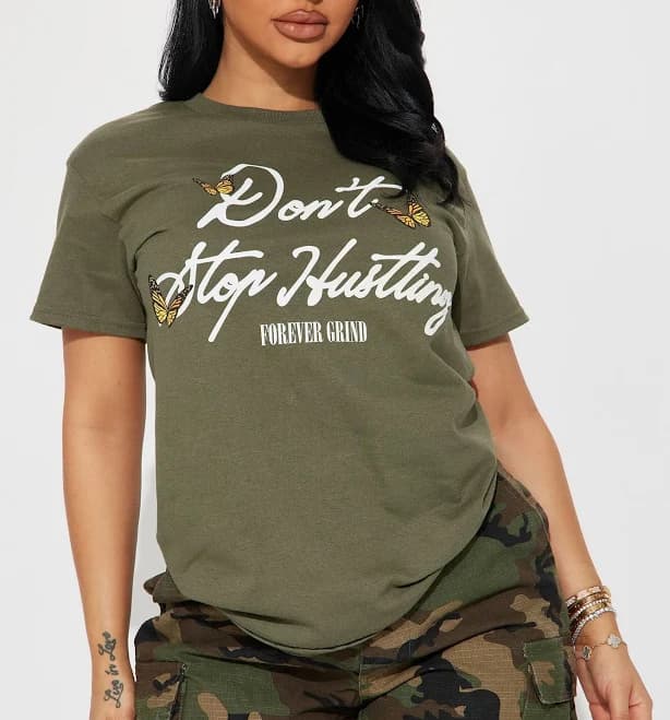 fashion nova Short Sleeve Graphic T-Shirt in Olive